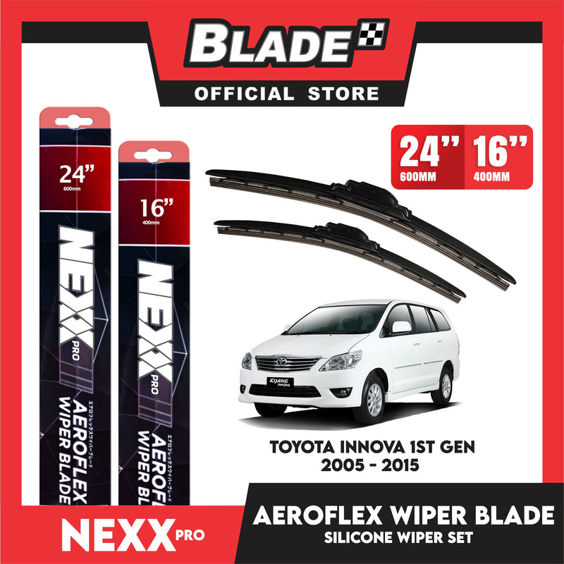 Nexx Aeroflex Silicone Wiper Blade for Toyota Innova 1st Gen 2005 - 2015 (24''/16'')