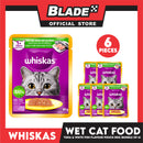 6pcs Whiskas Tuna and White Fish Pouch Cat Wet Food 80g
