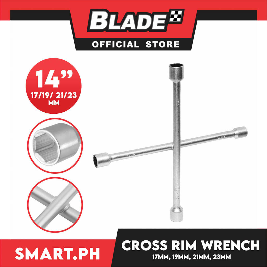 Cross Rim Wrench Tools 14'' 17mm, 19mm, 21mm, 23mm Car Wheel Repair