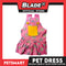 Pet Dress Pink Daisy Jumper with Yellow Pocket and Buttons Perfect Fit for Dogs and Cats (XL)