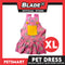 Pet Dress Pink Daisy Jumper with Yellow Pocket and Buttons Perfect Fit for Dogs and Cats (XL)