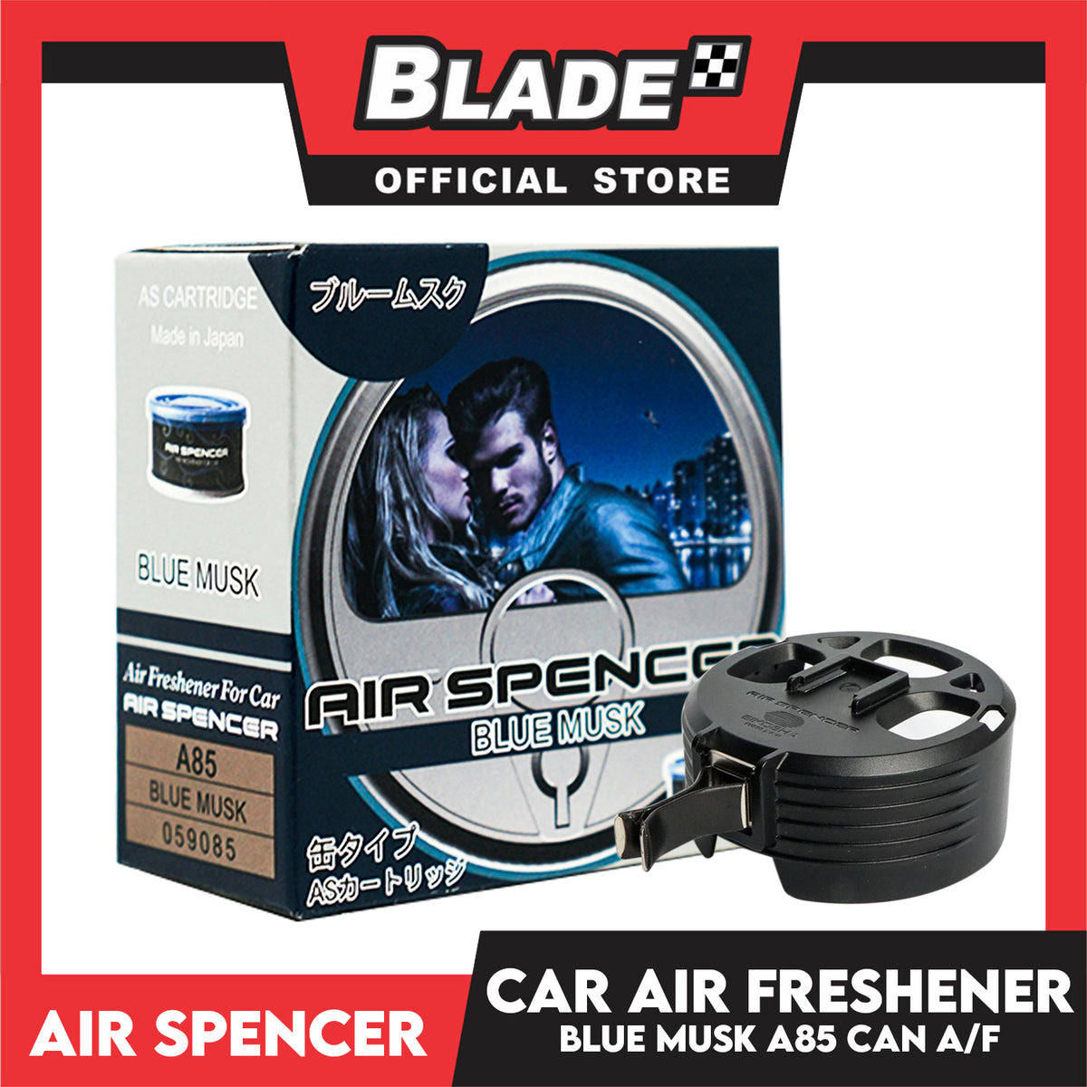 Air Spencer Car Air Freshener A85 with Holder (Blue Musk)