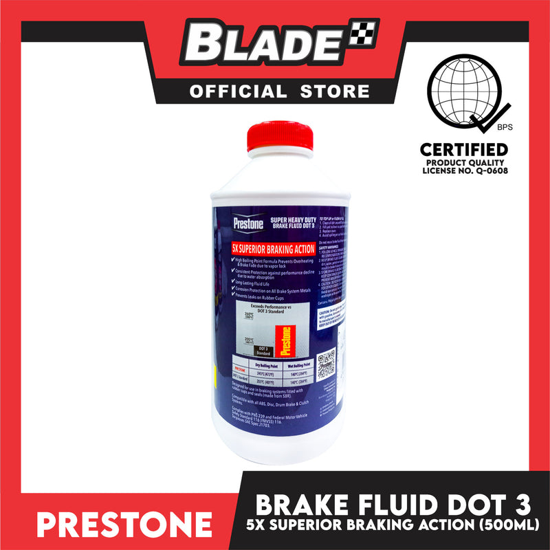 Prestone Super Heavy Duty Brake Fluid DOT3  for Brake and Clutch System 500ml