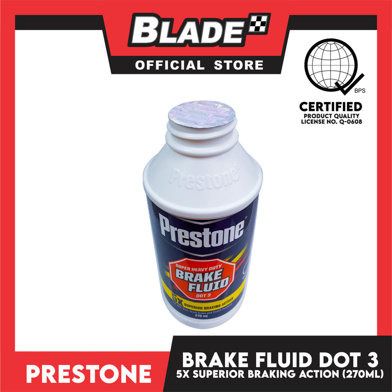 Prestone Super Heavy Duty Brake Fluid DOT3 270mL for Break & Clutch System Superior Braking Action