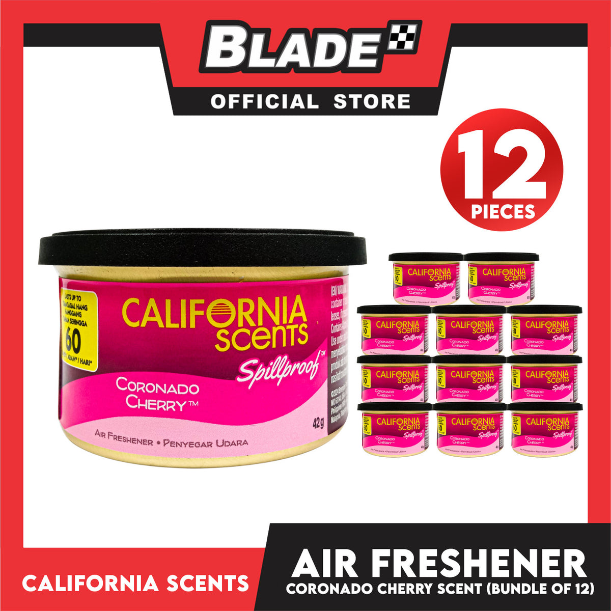 12pcs California Scents Organic Air Freshener 42g (Coronado Cherry)
