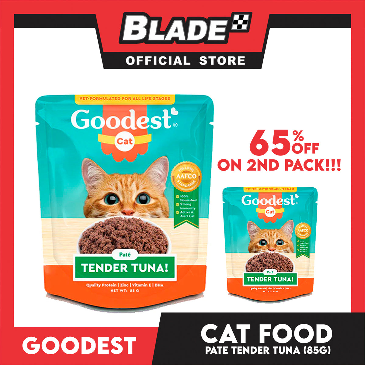 2pcs Goodest Cat Tender Tuna Pate 85g Wet Cat Food