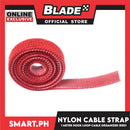 1 Meter Nylon Cable Strap Hook And Loop Multi-Purpose Cable Wire Organizer (Red)