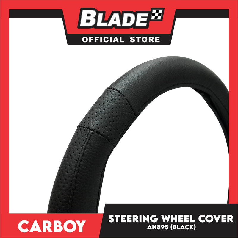 Carboy Steering Wheel Cover AN895 (Black) for Toyota, Mitsubishi, Honda, Hyundai, Ford, Nissan, Suzuki, Isuzu, Kia, MG and more