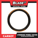 Carboy Steering Wheel Cover HL9015 (Black/Orange) for Toyota, Mitsubishi, Honda, Hyundai, Ford and more