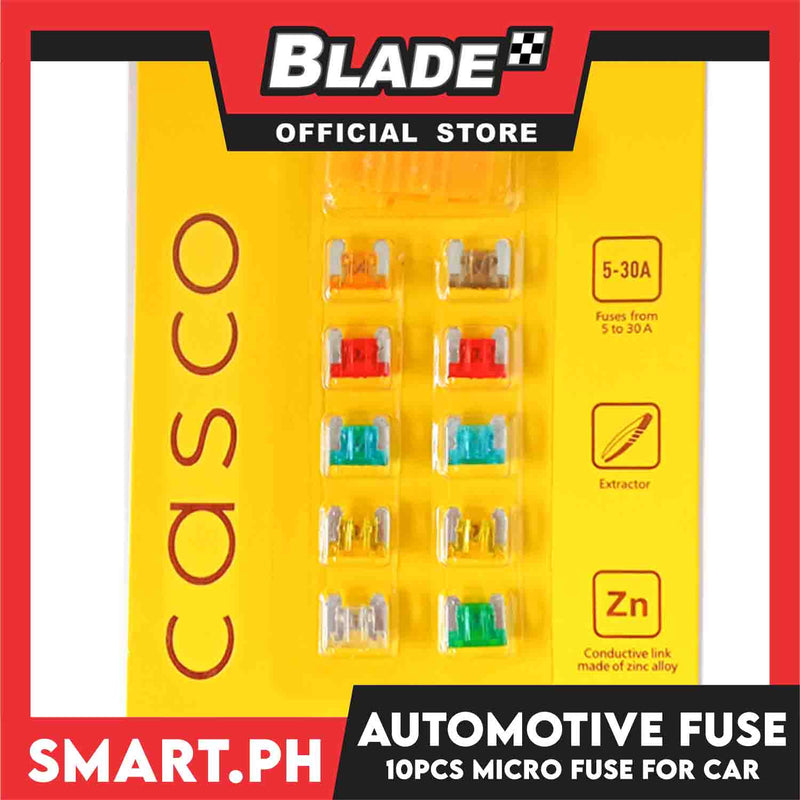 Casco Micro (Assorted 10pcs) Automotive Fuse SB-02 Replacement Fuses for Cars Trucks