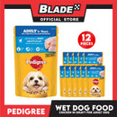 12pcs Pedigree Chicken Chunks Flavor In Gravy 130g Dog Food Wet Food