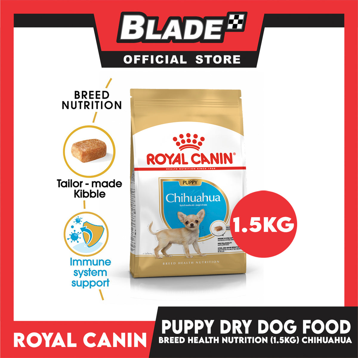 Royal Canin Chihuahua Puppy (1.5kg) Dry Dog Food - Breed Health Nutrition