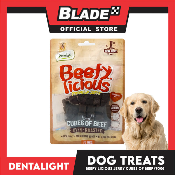 Dentalight Beefy Licious Premium Jerky (Cubes of Beef) Oven-roasted 70grams