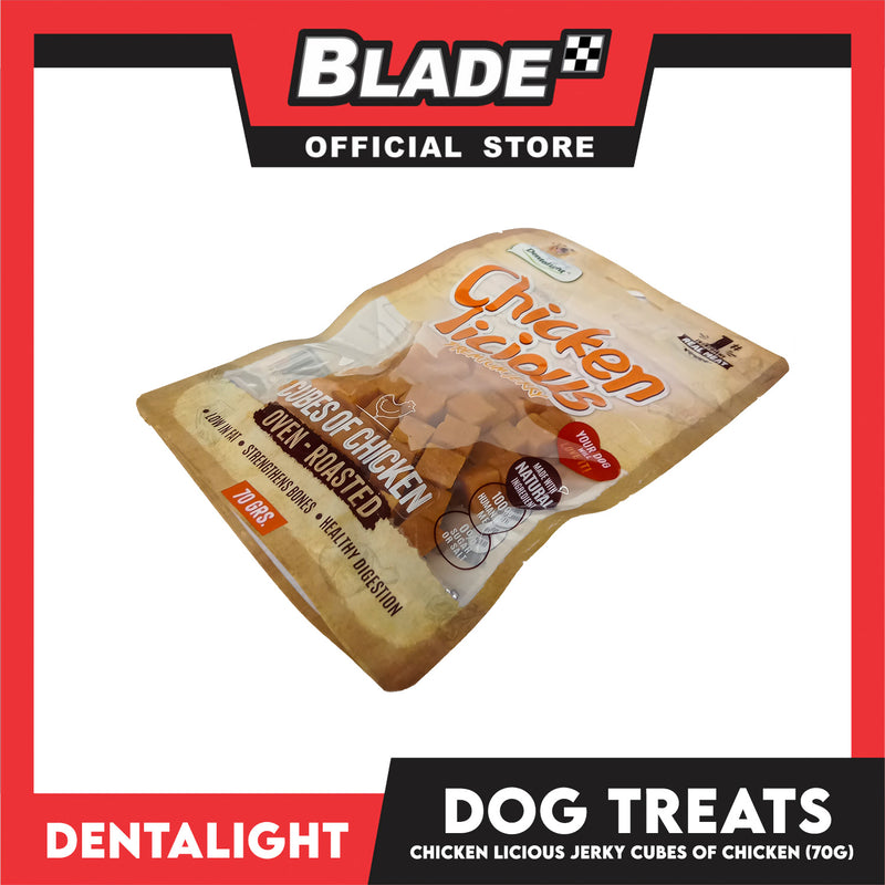 Dentalight Chicken Licious Premium Jerky  (Cubes of Chicken) Oven-roasted 70grams