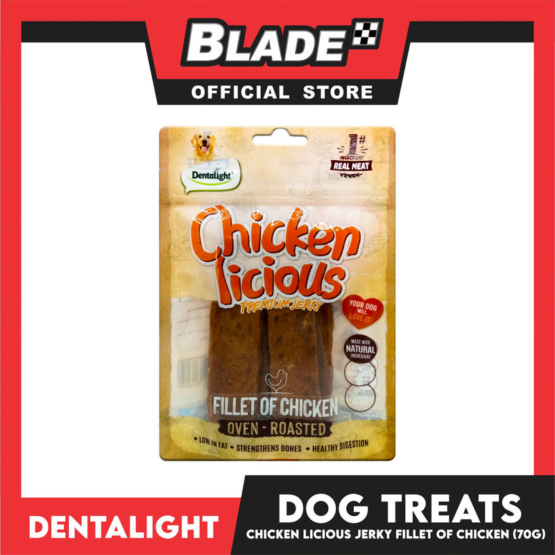 Dentalight Chicken Licious Premium Jerky  (Fillet of Chicken) Oven-roasted 70grams
