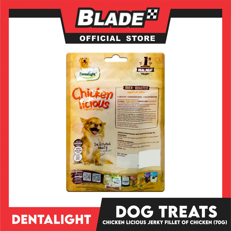 Dentalight Chicken Licious Premium Jerky  (Fillet of Chicken) Oven-roasted 70grams