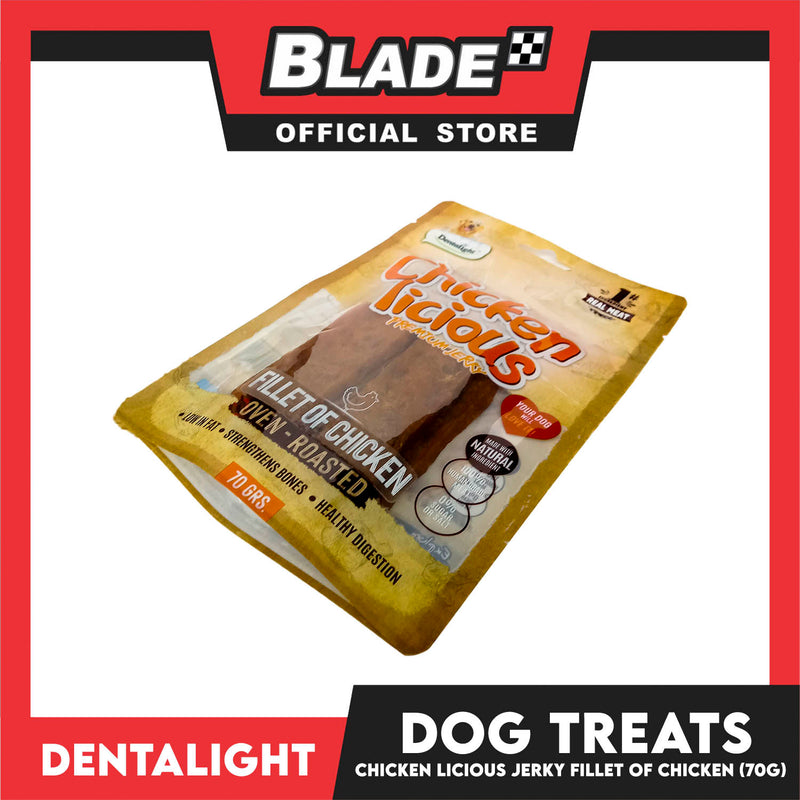 Dentalight Chicken Licious Premium Jerky  (Fillet of Chicken) Oven-roasted 70grams