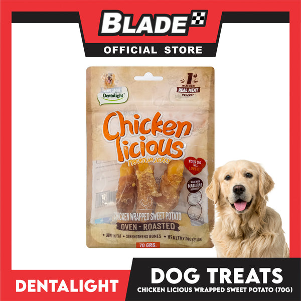 Dentalight Chicken Licious Premium Jerky  (Chicken Wrapped Sweet Potato) Oven-roasted 70grams