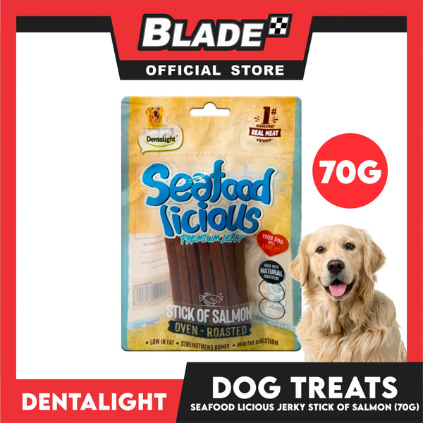 Dentalight Seafood Licious Premium Jerky  (Stick of Salmon) Oven-roasted 70grams