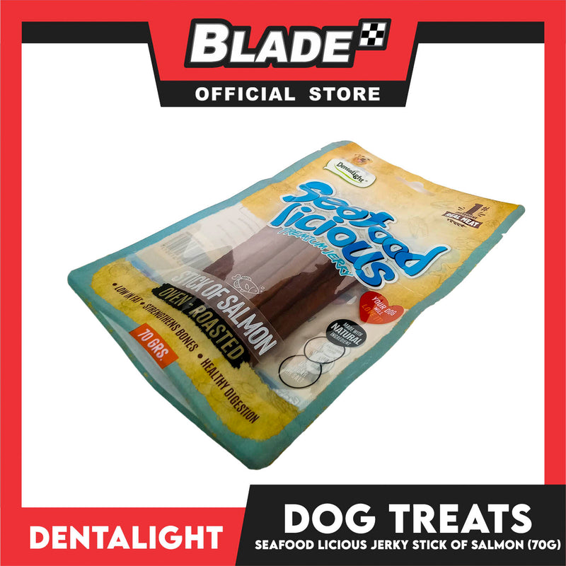 Dentalight Seafood Licious Premium Jerky  (Stick of Salmon) Oven-roasted 70grams