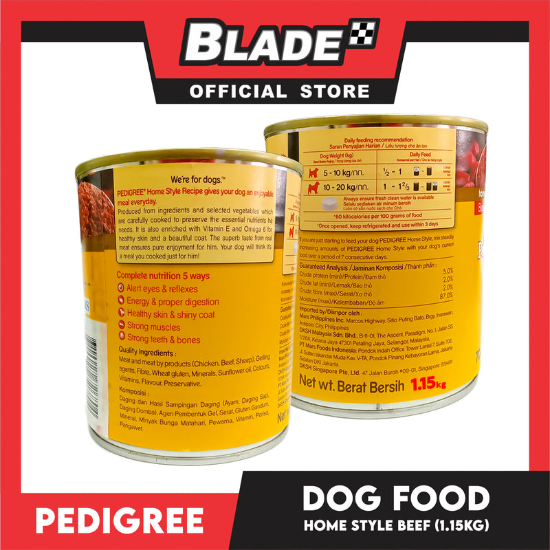 Pedigree Home Style Adult Beef Wet Dog Food 1.15kg