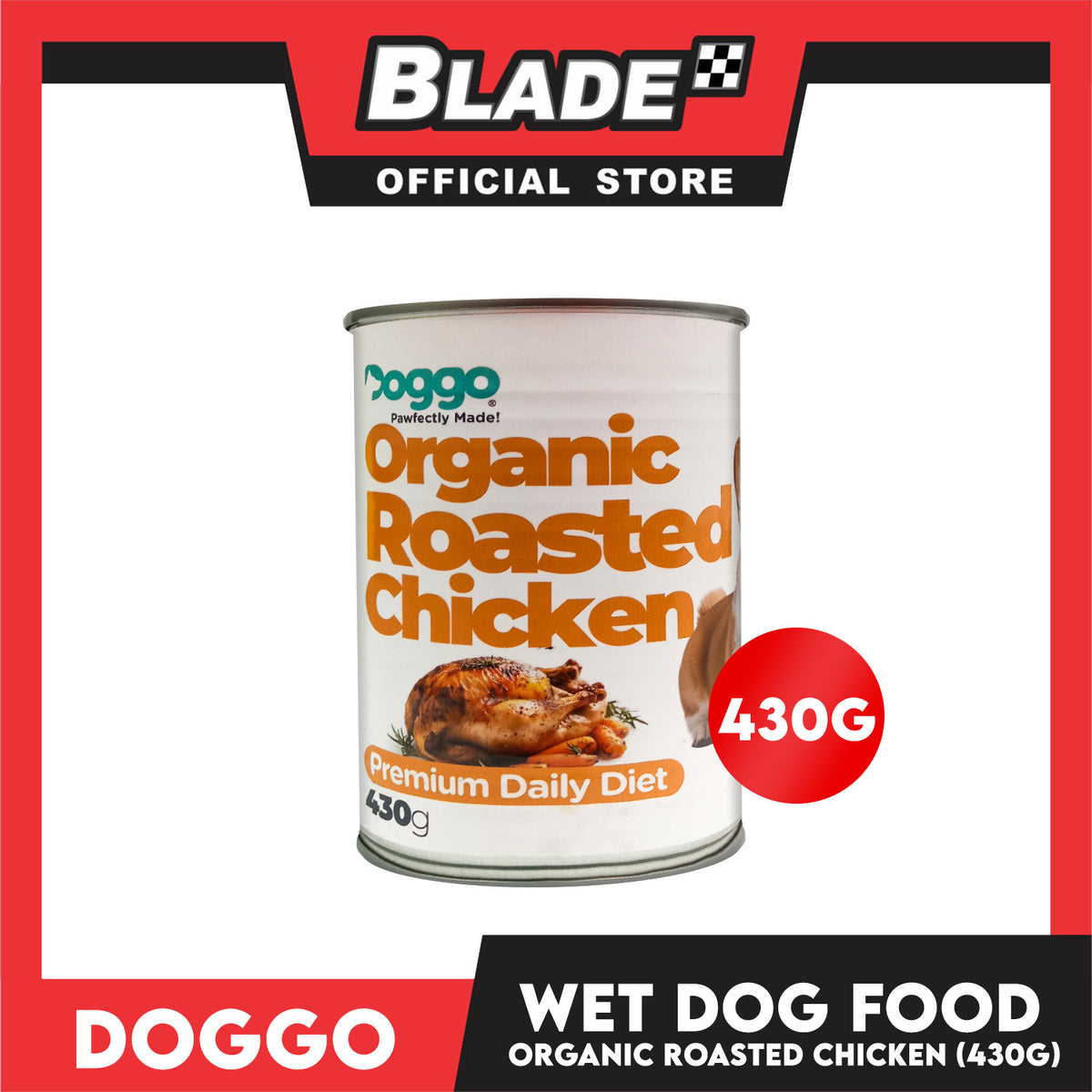 Doggo Organic Rosted Chicken Canned Dog Food (430g)