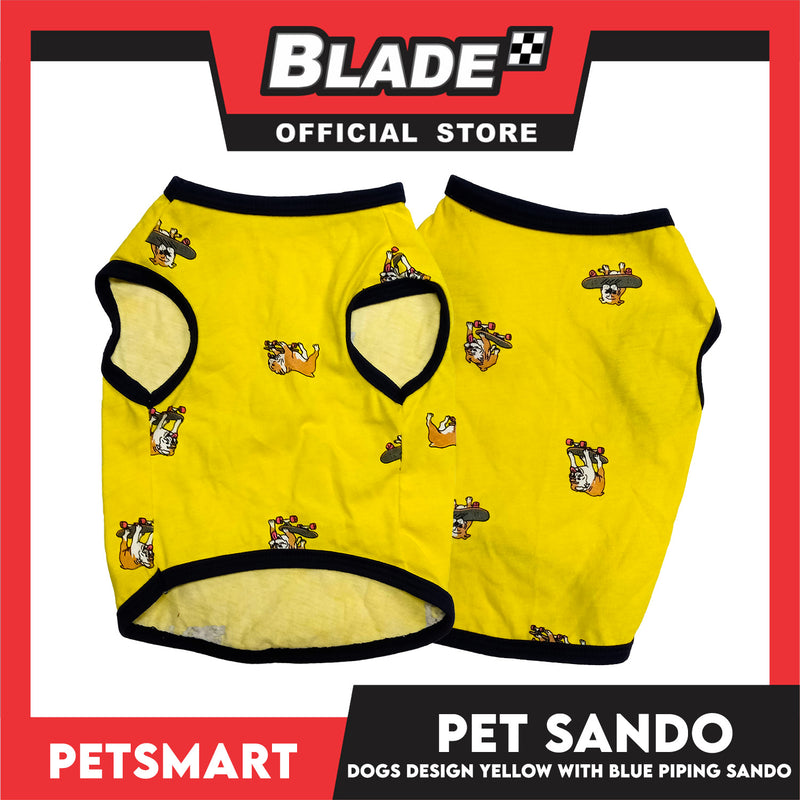 Pet Sando Yellow with Blue Piping Sando, XL Size (DG-CTN207XL)