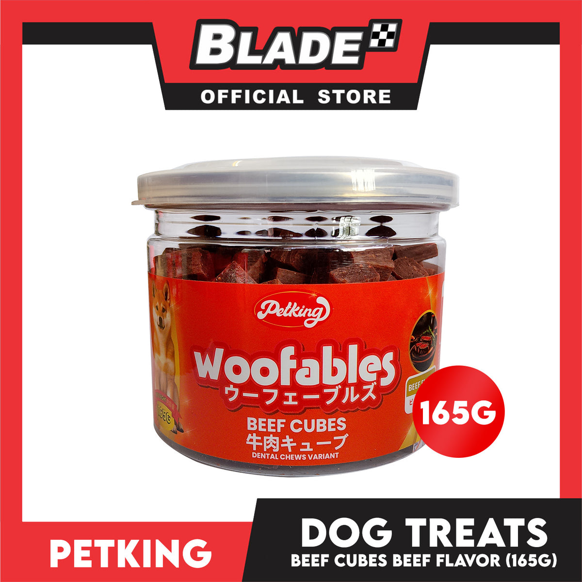Petking Woofables Beef Cubes Training and Reward Dental Chews Dog Treats/ Dog Food 165g