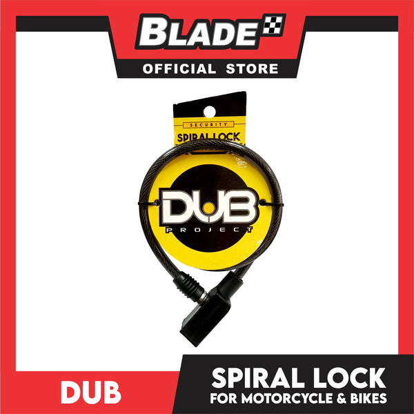Dub Bike Lock 420 Security Spiral Lock Square with 2 Keys (Black)