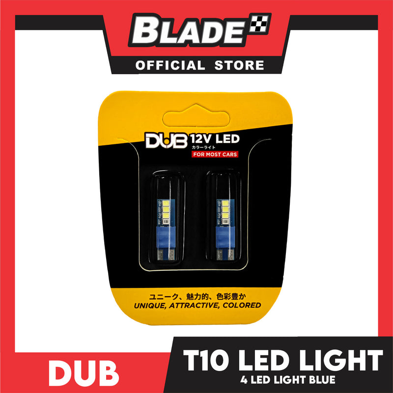 Dub Automotive Car LED Light T10 12V Flat Type 4 LED (Light Blue)