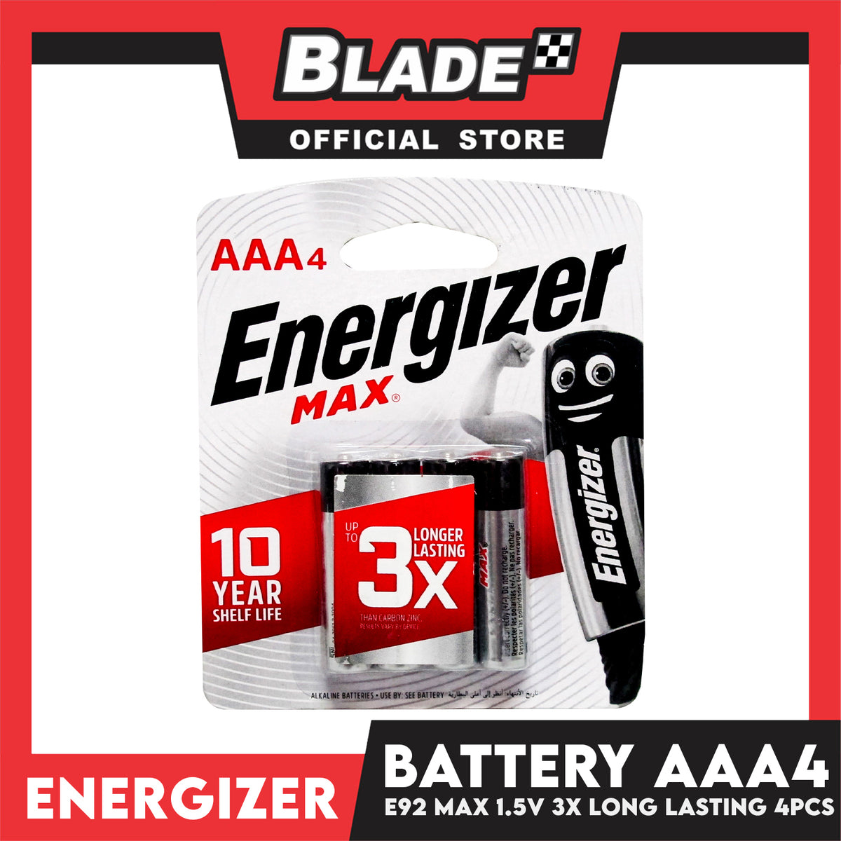 Energizer Battery E92MAXBP4 AAA 1.5V