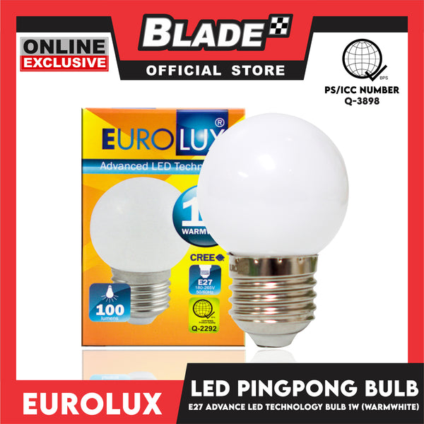 Eurolux LED Bulb E27 Ping-Pong Bulb 1W Warmwhite