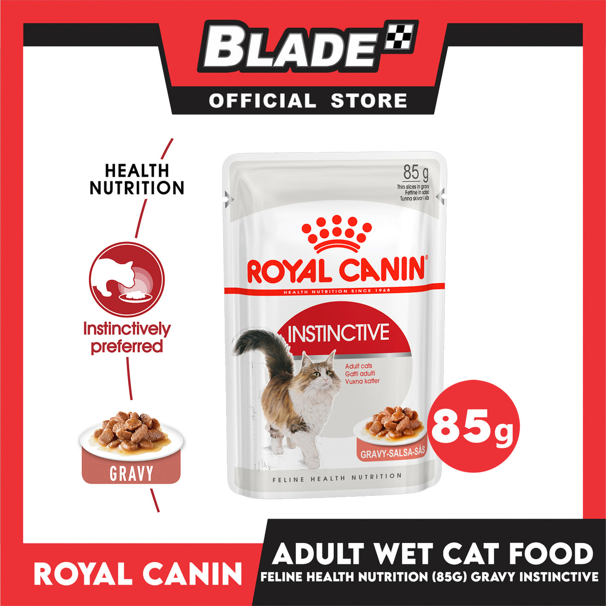 Royal Canin Instinctive Gravy (85g) Adult Wet Cat Food - Feline Health Nutrition