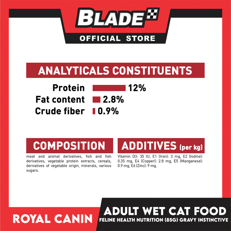 Royal Canin Instinctive Gravy (85g) Adult Wet Cat Food - Feline Health Nutrition