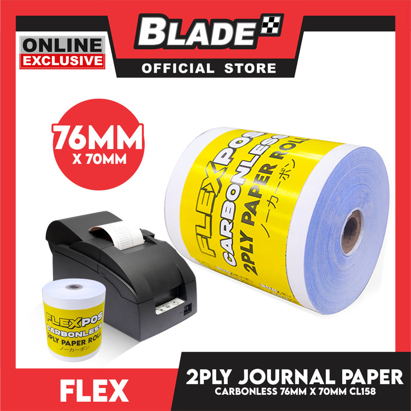 Flex 2PLY Carbonless Journal Paper CL158 76MM x 70MM