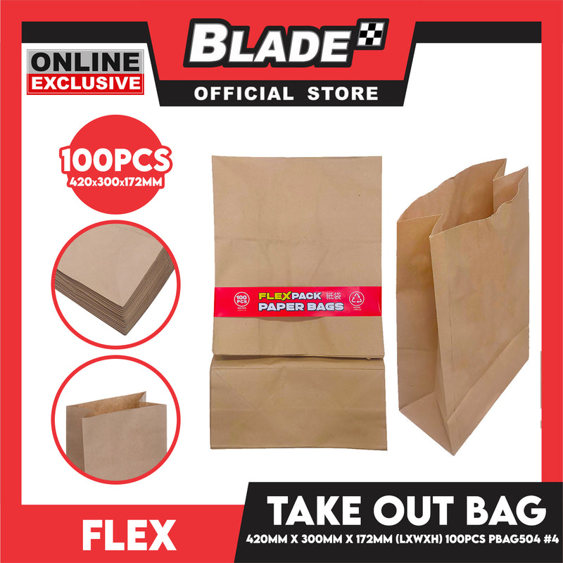 Flex Take Out Bag Paper Bags for Grocery Shopping 100pcs
