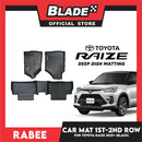Rabee Car Matting for Toyota Raize 1st-2nd Row 2021+ (Black) Deep Dish Matting