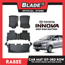 Rabee Car Matting for Toyota Innova 1st-3rd Row 2015-2020 (Black) Deep Dish Matting