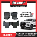 Rabee Car Matting for Toyota Hilux 1st-2nd Row 2016+ (Black)
