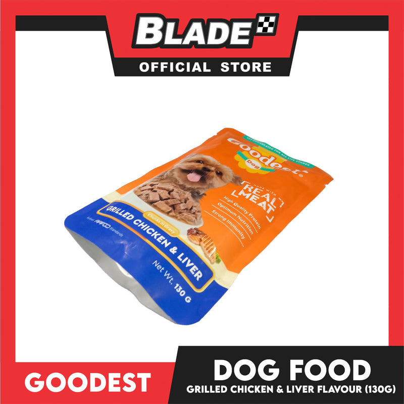 Buy 1 Get 1 ! Goodest Dog Chunks in Gravy Grilled Chicken and Liver 130g Wet Dog Food Pouch