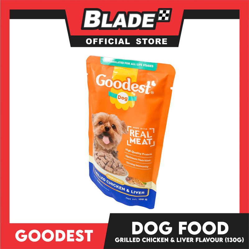 Buy 1 Get 1 ! Goodest Dog Chunks in Gravy Grilled Chicken and Liver 130g Wet Dog Food Pouch