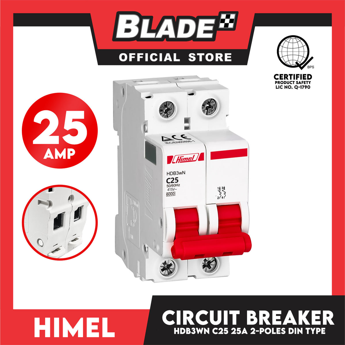 Himel Miniature Circuit Breaker HDB3WN C25 25A 2P Din Type