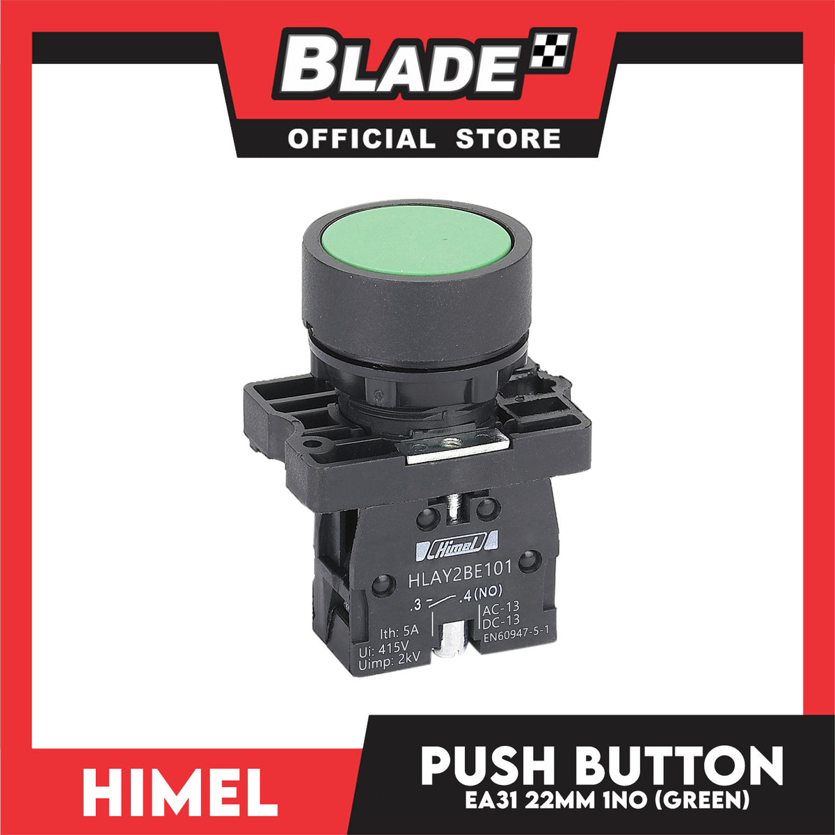 Himel Push Button 22mm EA31 1NO (Green)