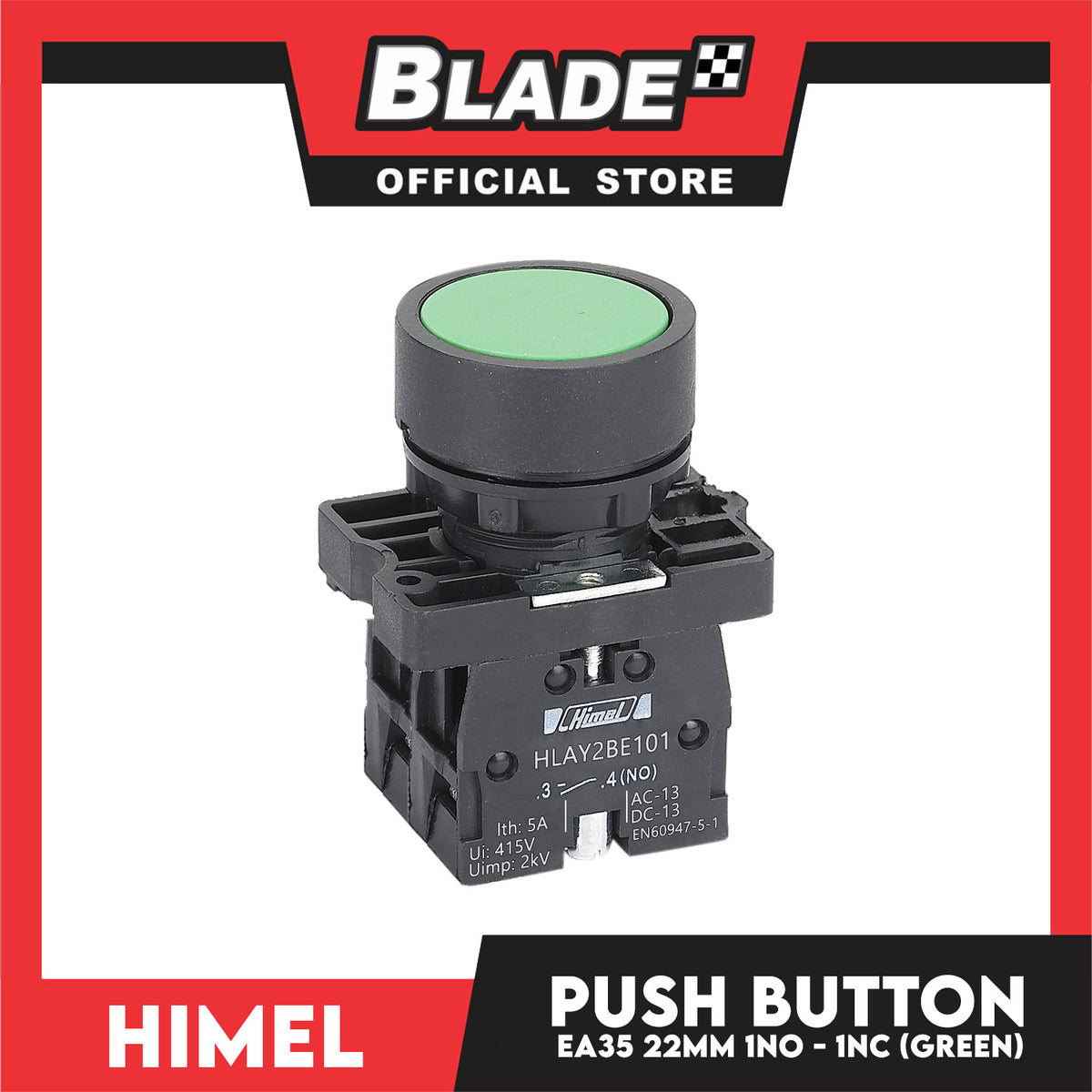 Himel Push Button 22mm EA35 1NO - 1NC (Green)