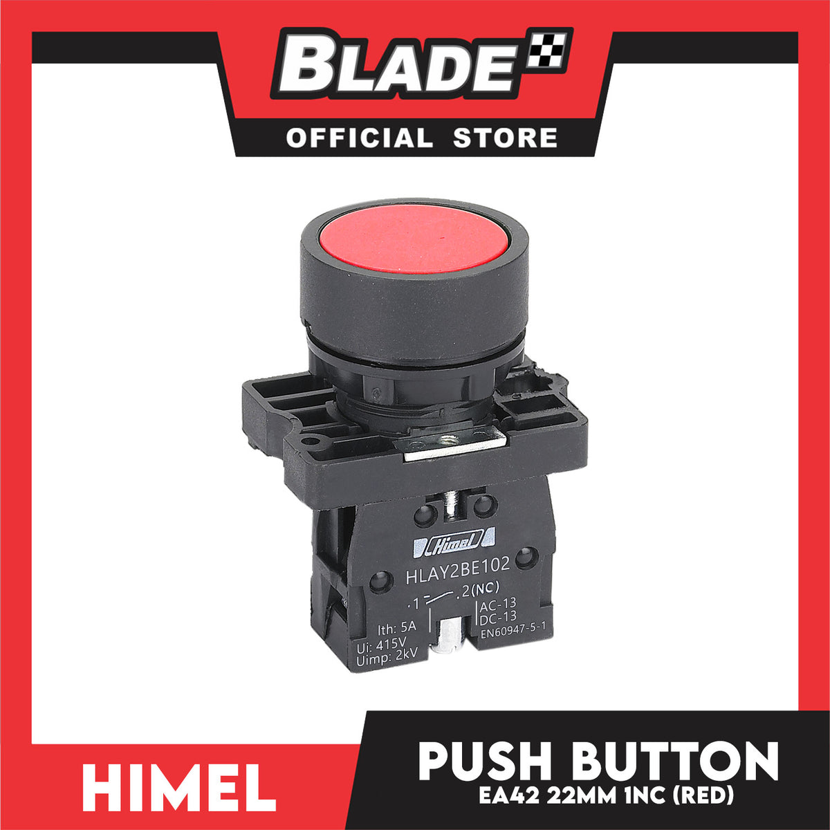Himel Push Button 22mm EA42 1NC (Red)
