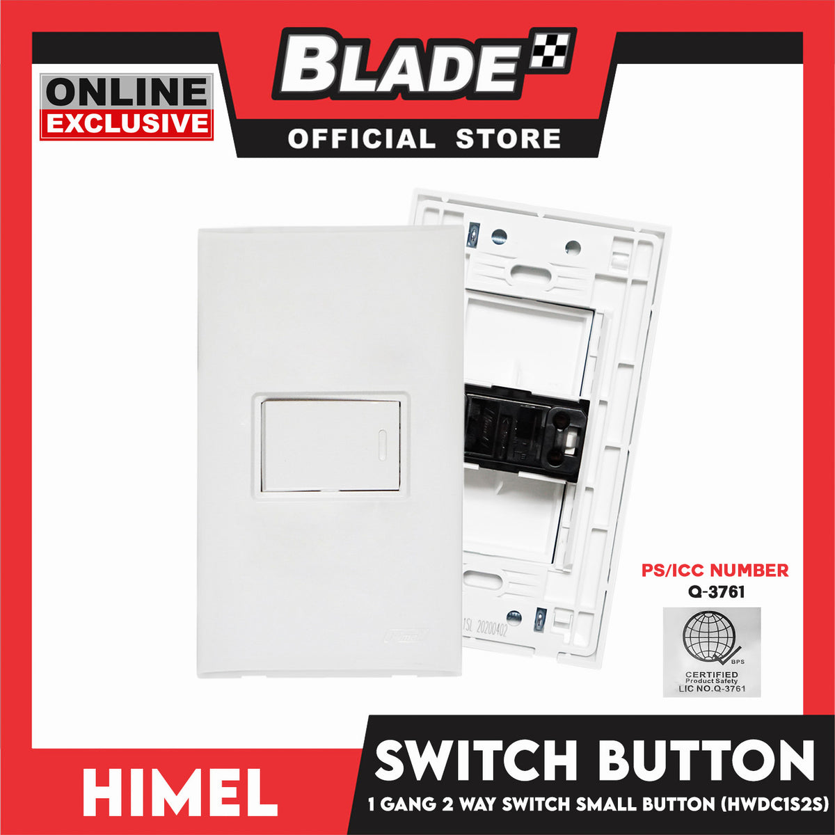 Himel 1 Gang 2 Way Switch Small Button HWDC1S2S