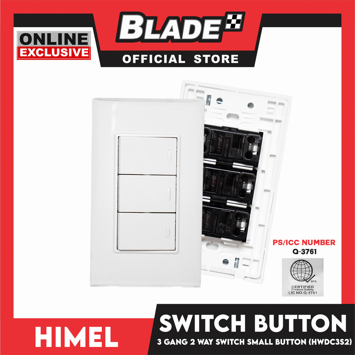 Himel 3 Gang 2 Way Switch HWDC3S2