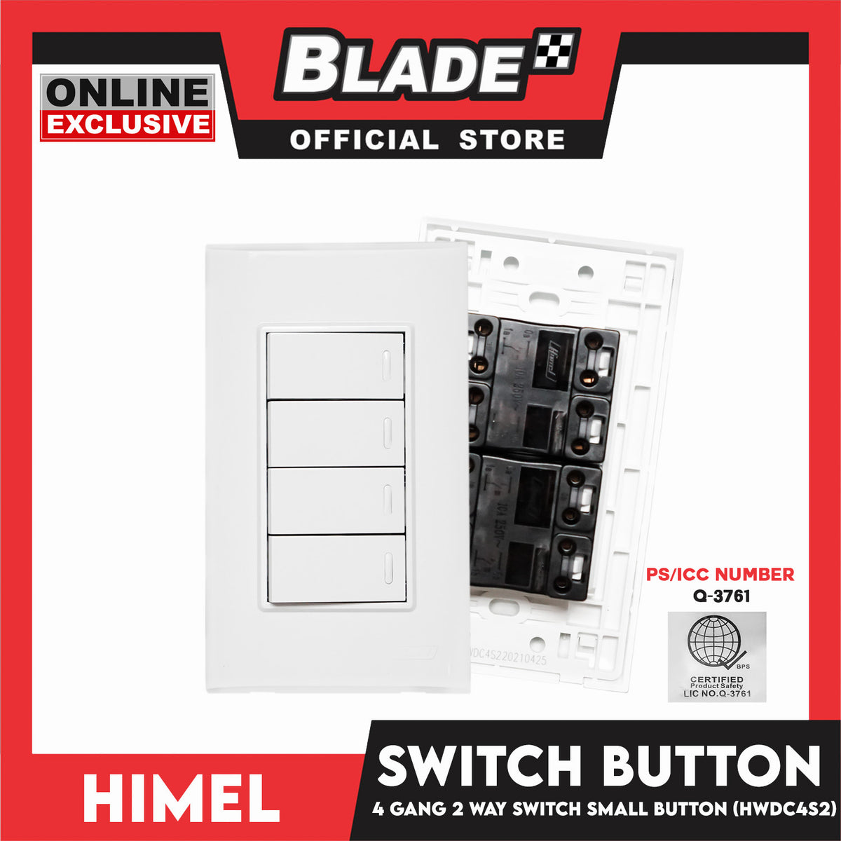 Himel 4 Gang 2 Way Switch HWDC4S2