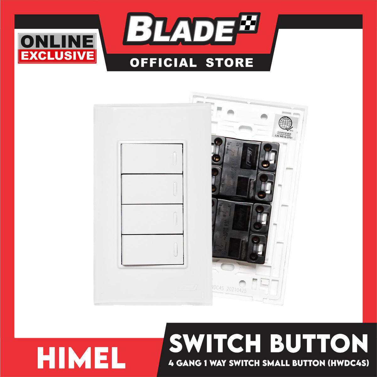 Himel 4 Gang 1 Way Switch HWDC4S