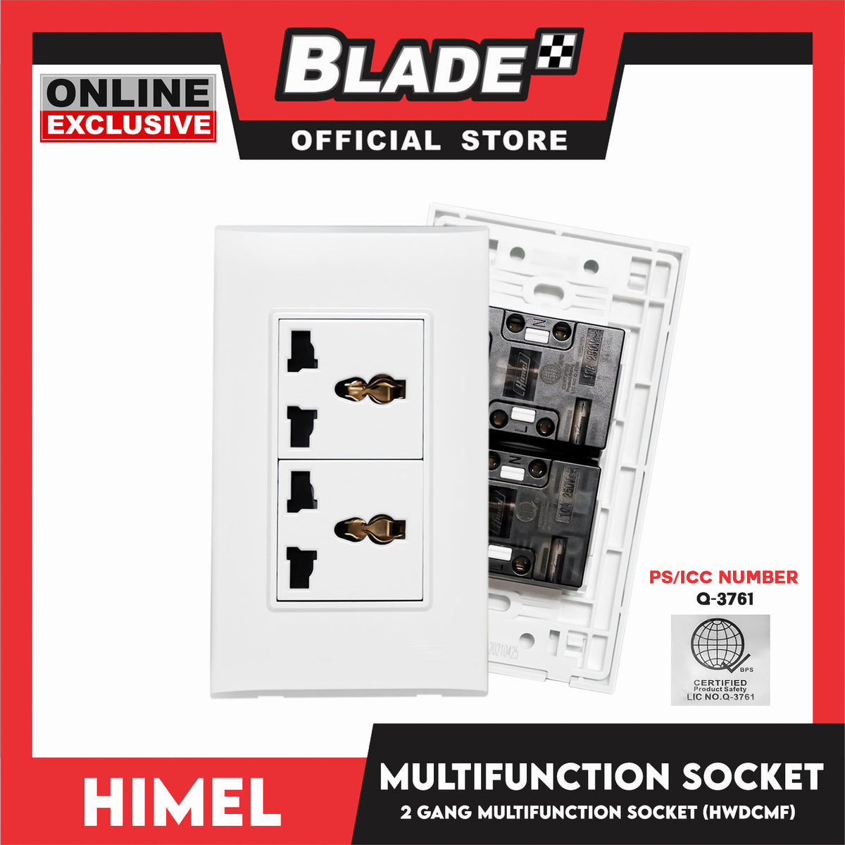 Himel 2 Gang Multifunction Socket HWDCMF